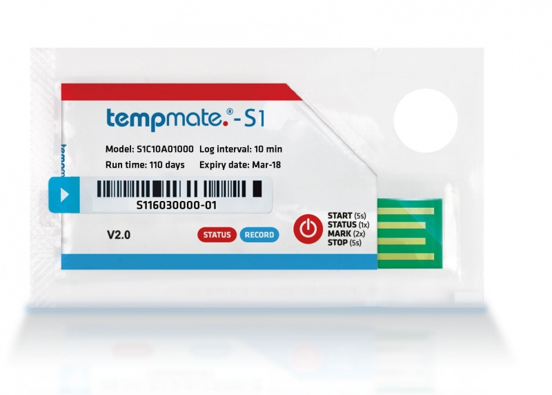 TempMate ® S1 PDF 110 Tage Einweg-Datenlogger